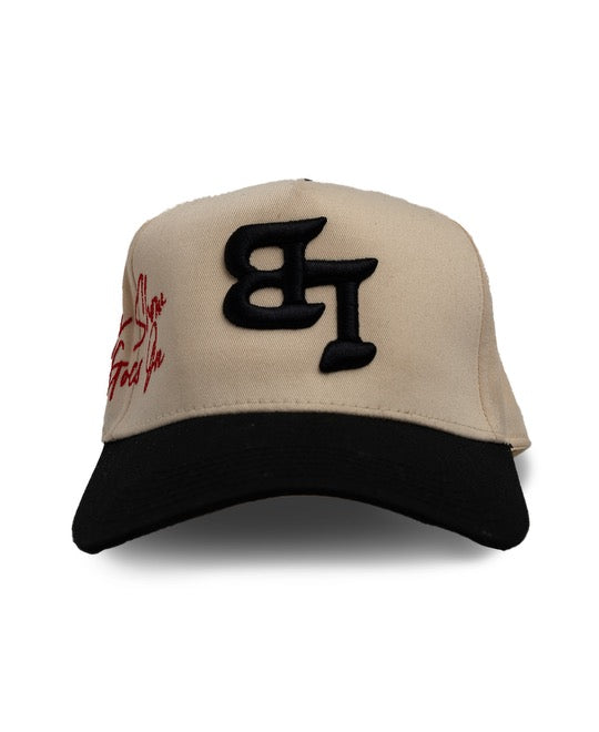 “REVERSE LB” SNAPBACK IN CREAM/BLACK