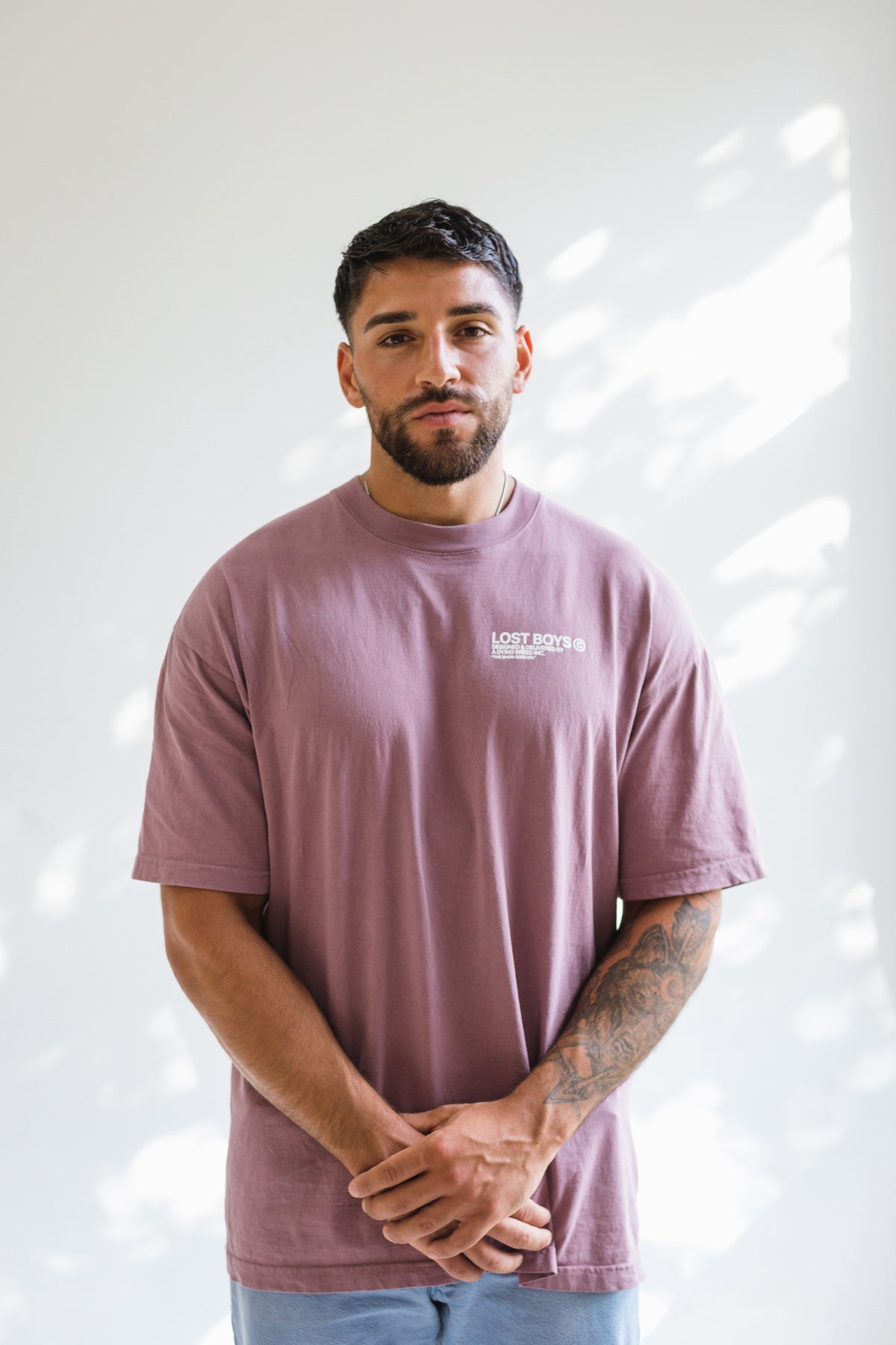 ”ESSENTIAL STACK” PREMIUM OVERSIZED TEE IN MAUVE